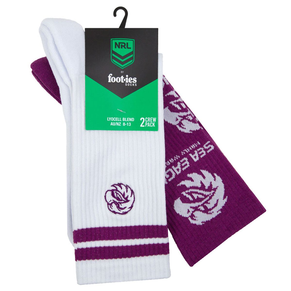 Footies Manly Warringah Sea Eagles 2025 Sneaker Socks 2 Pack