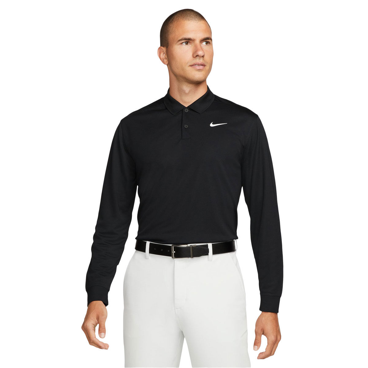 Nike Mens Dri-FIT Victory Solid Long Sleeve Golf Polo