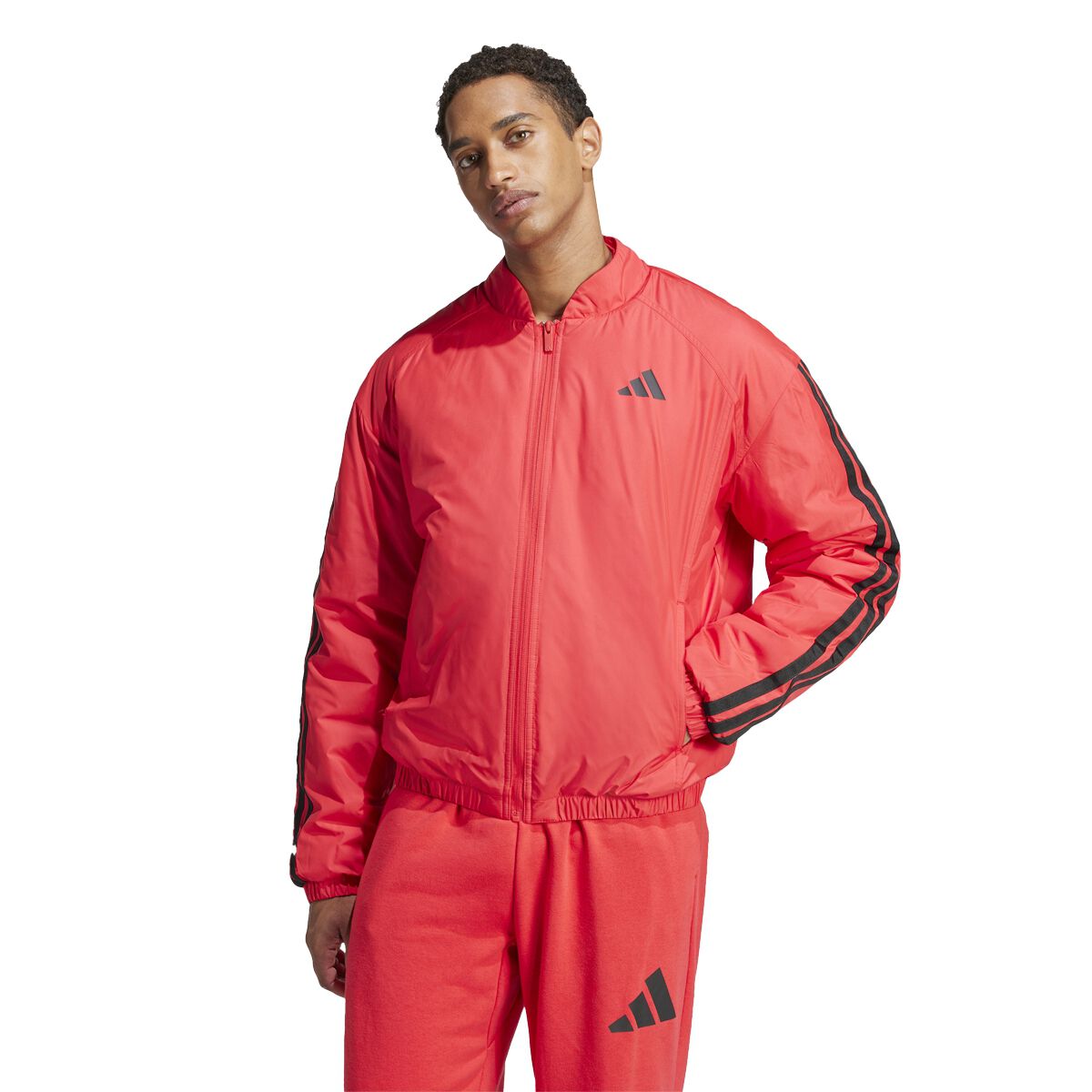Adidas Mens Essentials 3 Stripes Insulated Bomber Jacket