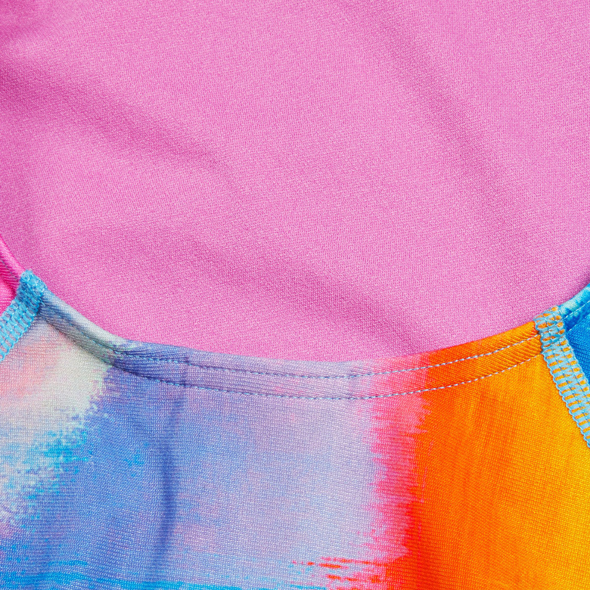 Speedo Girls Placement Lane Line Back One Piece Swimsuit