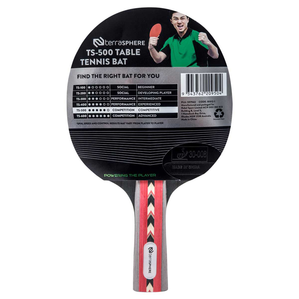 Terrasphere TS500 Table Tennis Bat