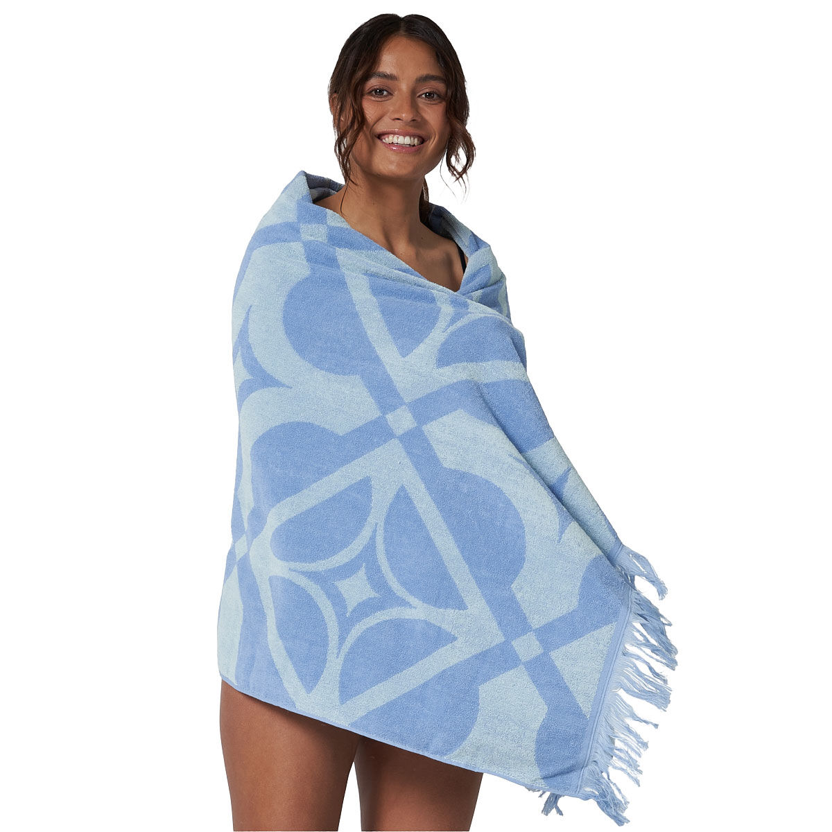 Tahwalhi Womens Nostalgic Geo Jacquard Beach Towel