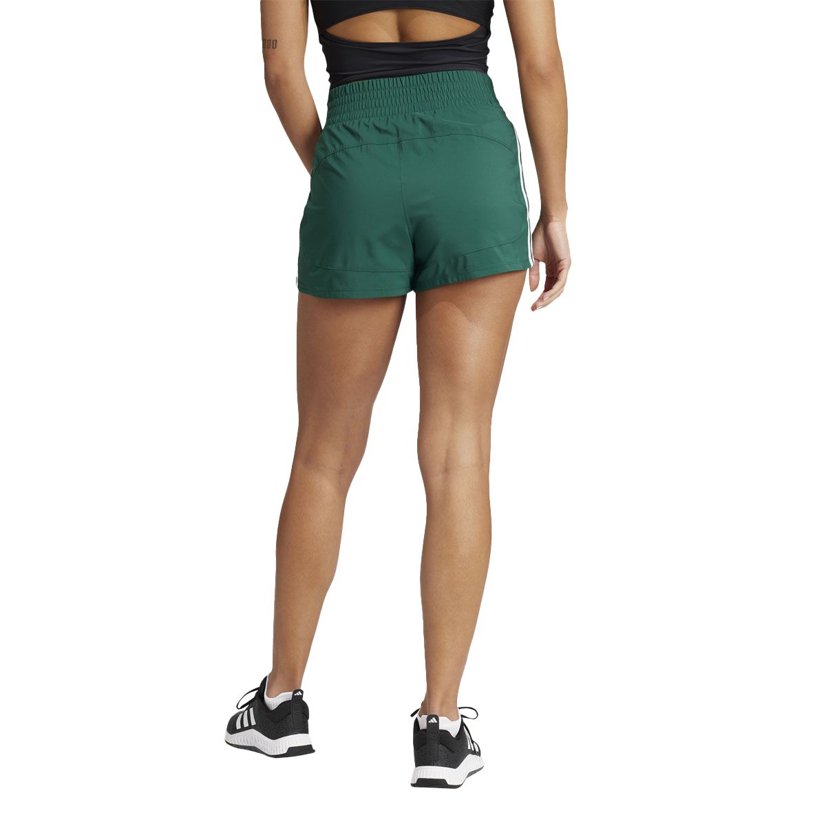 adidas Womens Pacer 3 Stripes Training High Rise Shorts