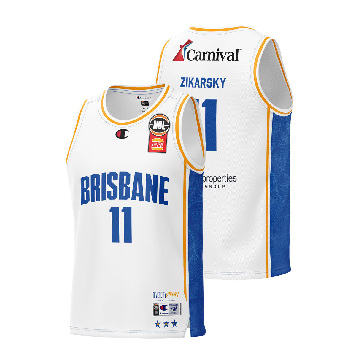 Brisbane Bullets Mens Rocco Zikarsky Away 2024 Basketball Jersey