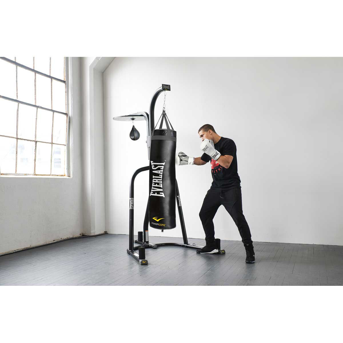 Everlast Heavy Bag and Speed Bag Stand Black
