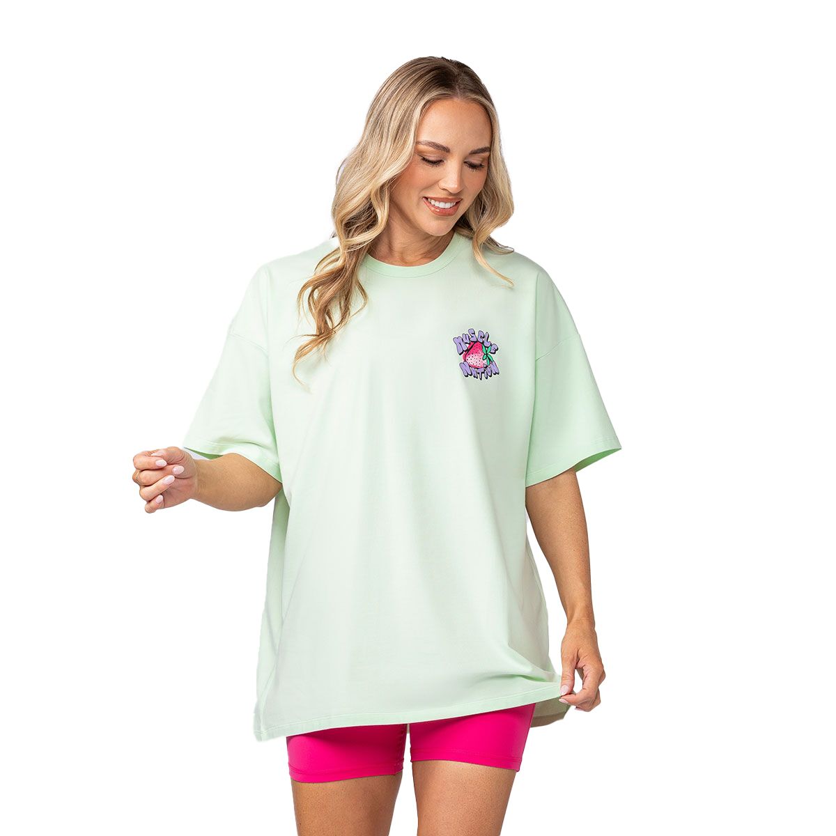 Muscle Nation Womens Berry Good Oversized Tee