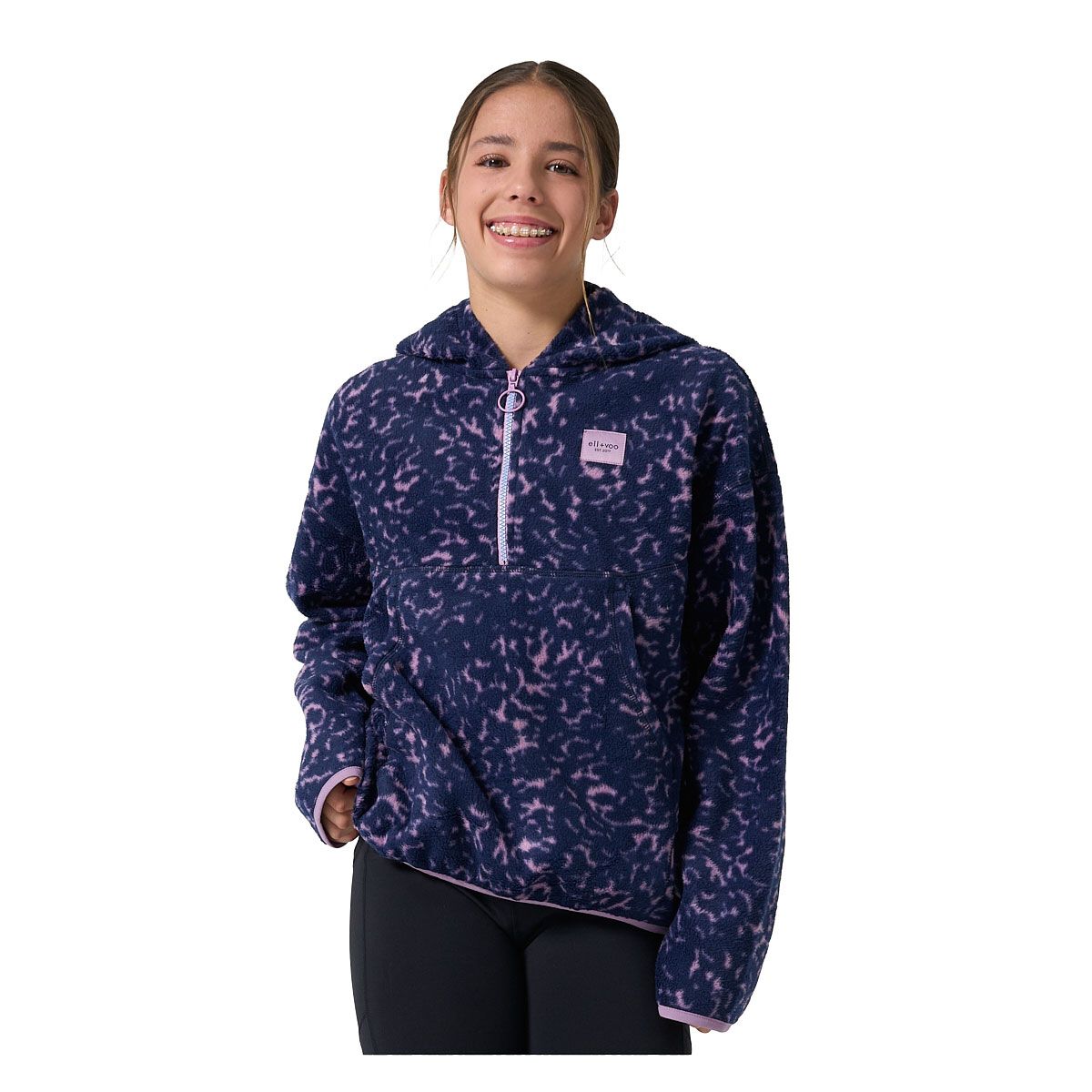 Ell/Voo Junior Bria Quarter Zip Pullover Hoodie