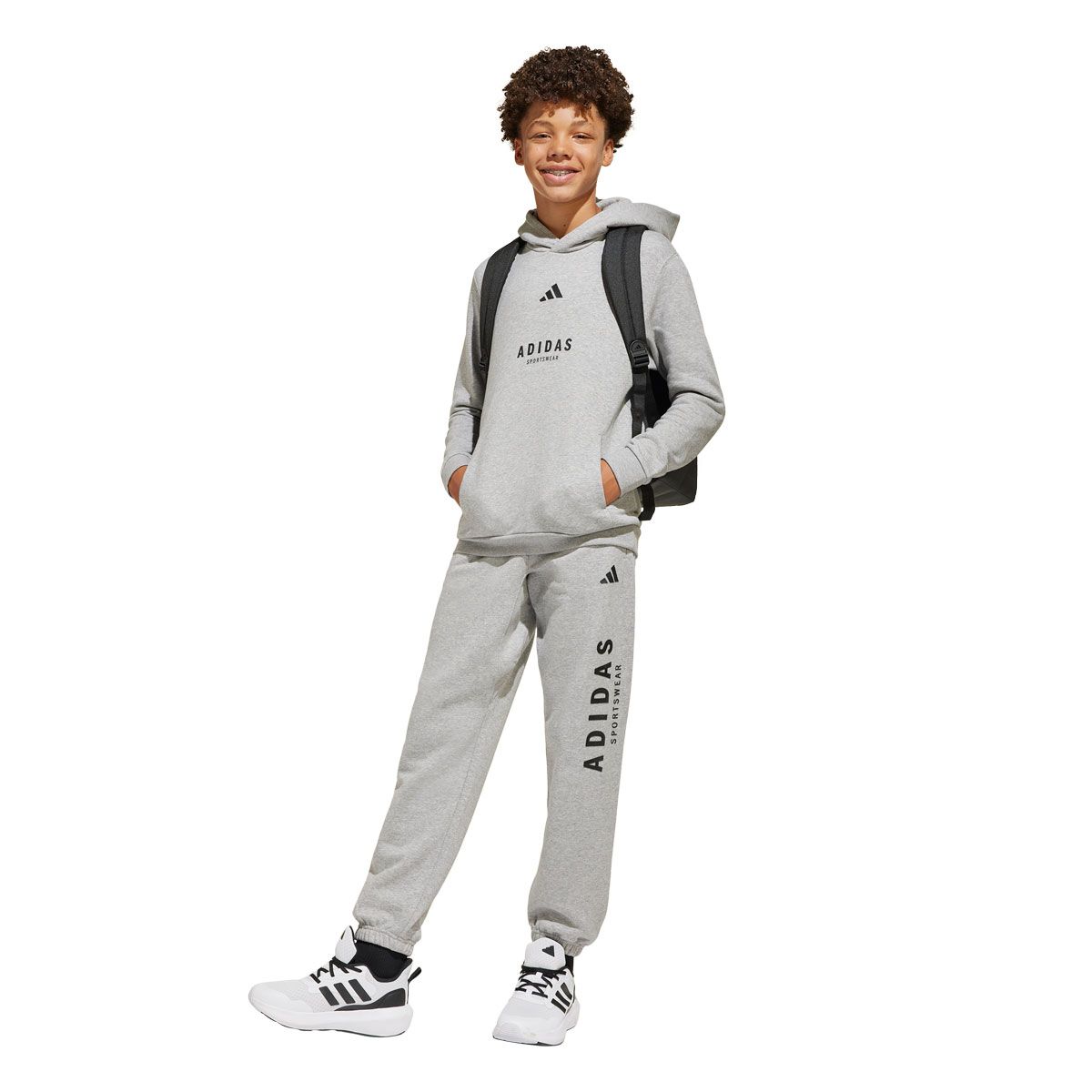 adidas Junior All Season Fleece Graphic Pullover Hoodie