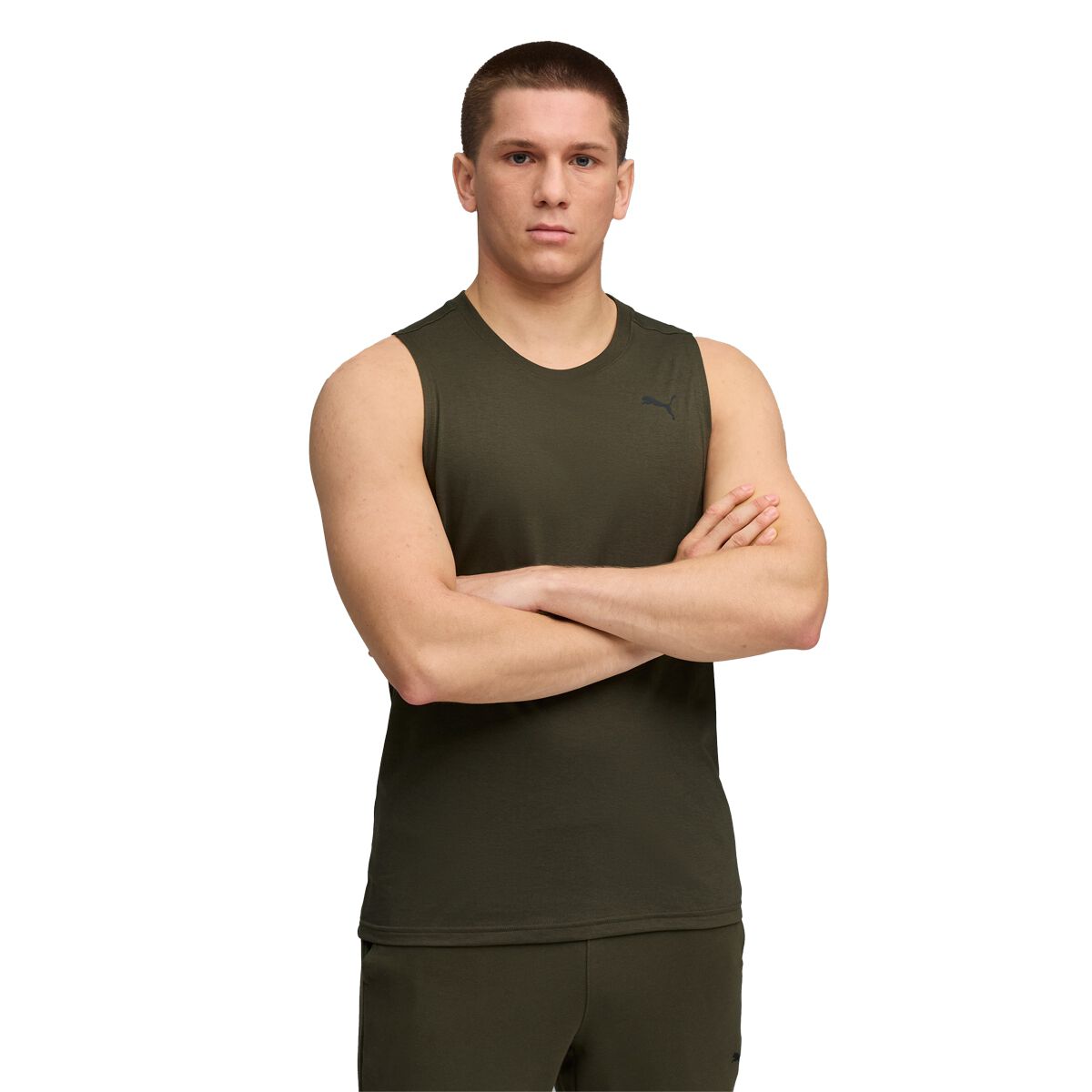 PUMA Mens Train All Day Tech Triblend Sleeveless Tank