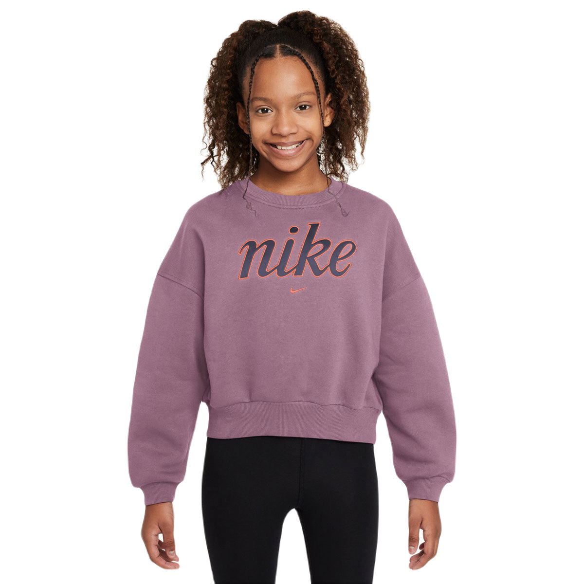 Nike Junior Sportswear Club Fleece Boxy Graphic Star Crew Sweatshirt