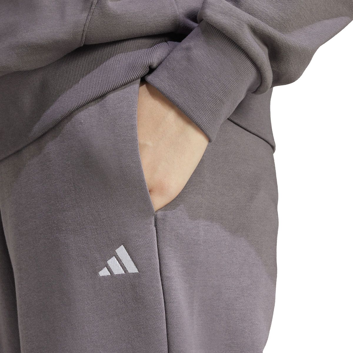 adidas Womens Feel Cozy Fleece Small Logo Open Hem Track Pants