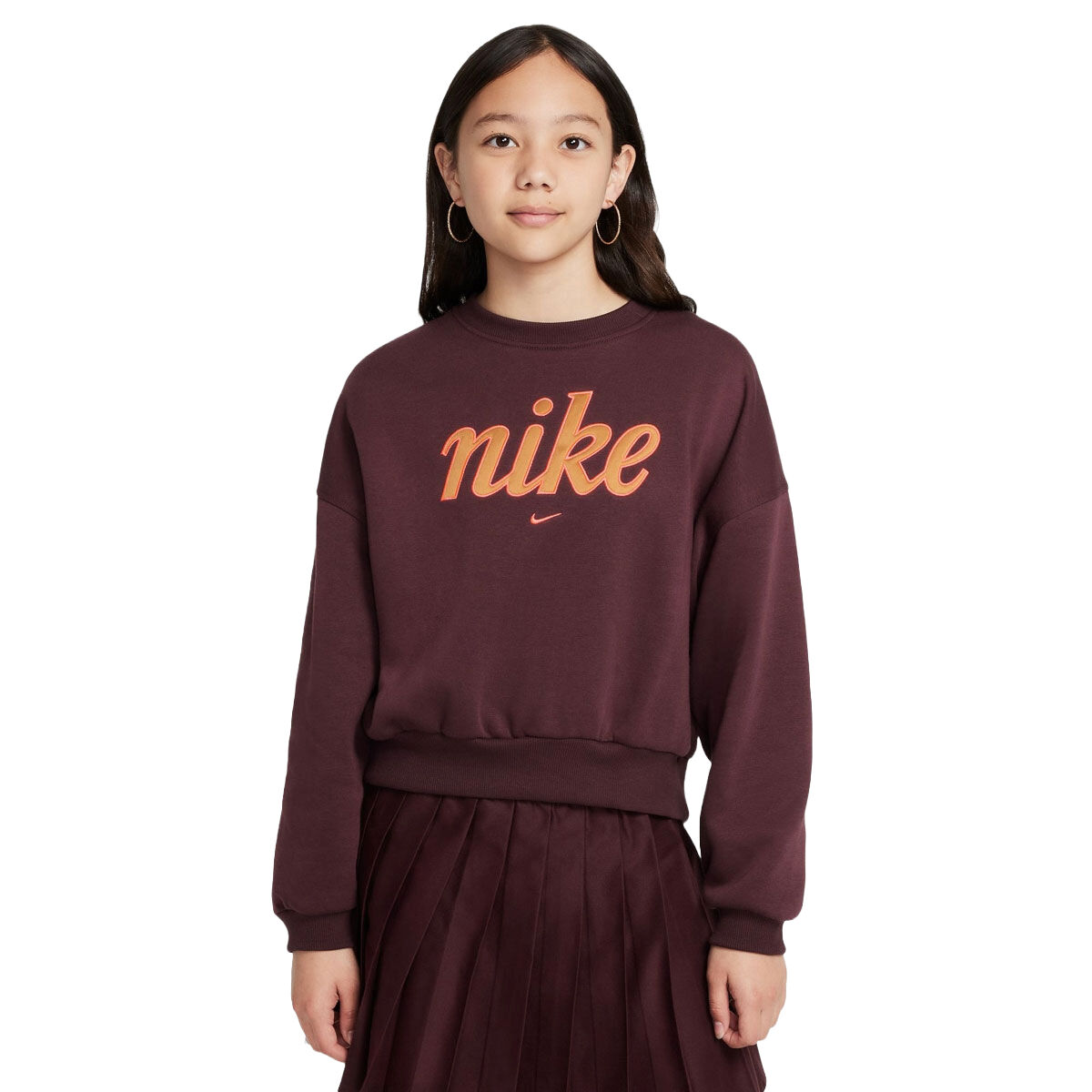 Nike Junior Club Fleece Boxy Graphic Star Crew Sweatshirt