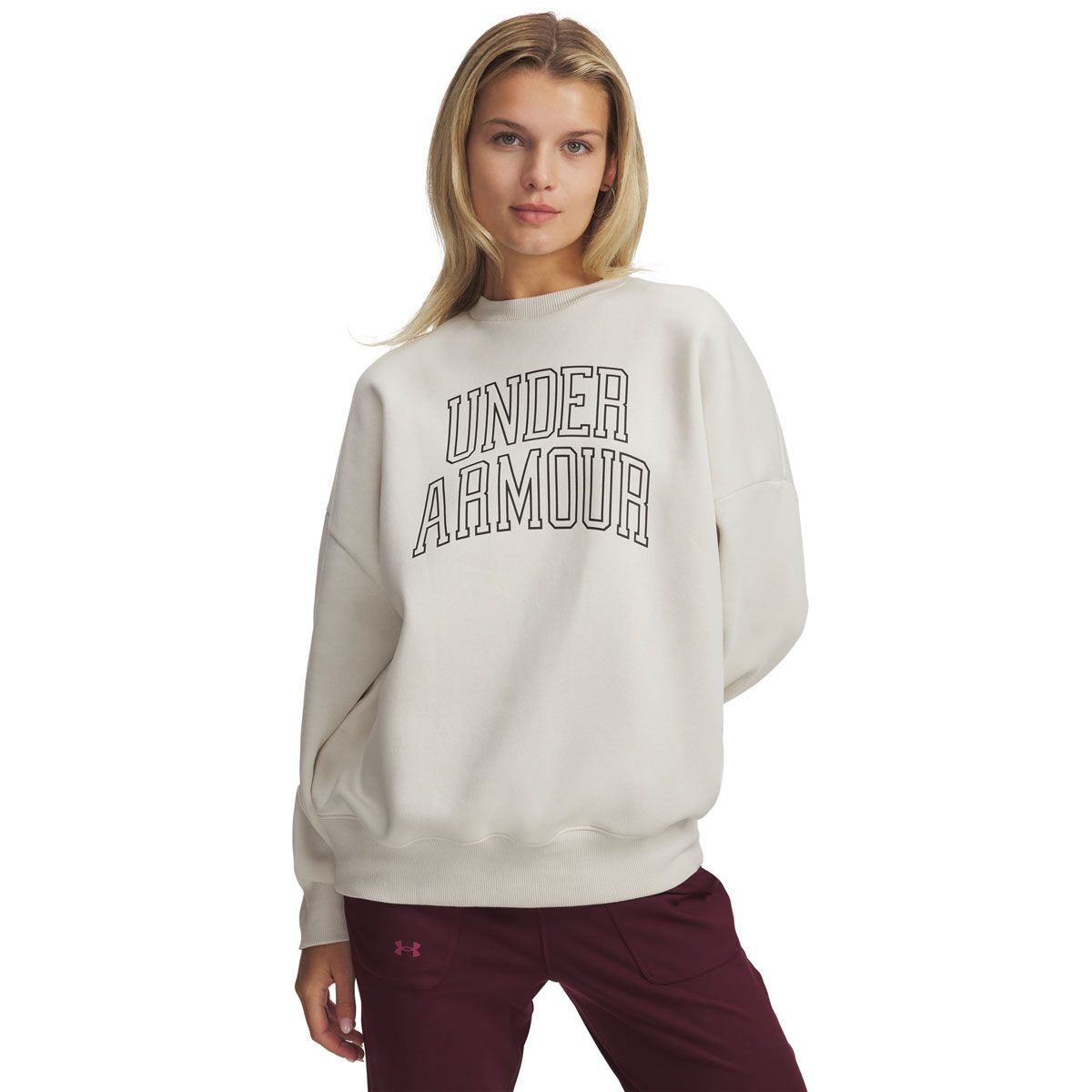Under Armour Womens Rival Fleece Oversized Varisty Crew Sweatshirt