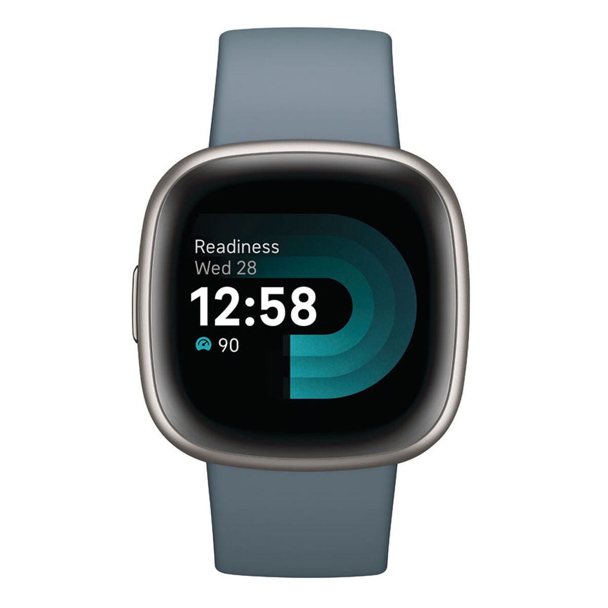 Fitbit Versa 4 Elevated Fitness Watch - Waterfall Blue/Platinum