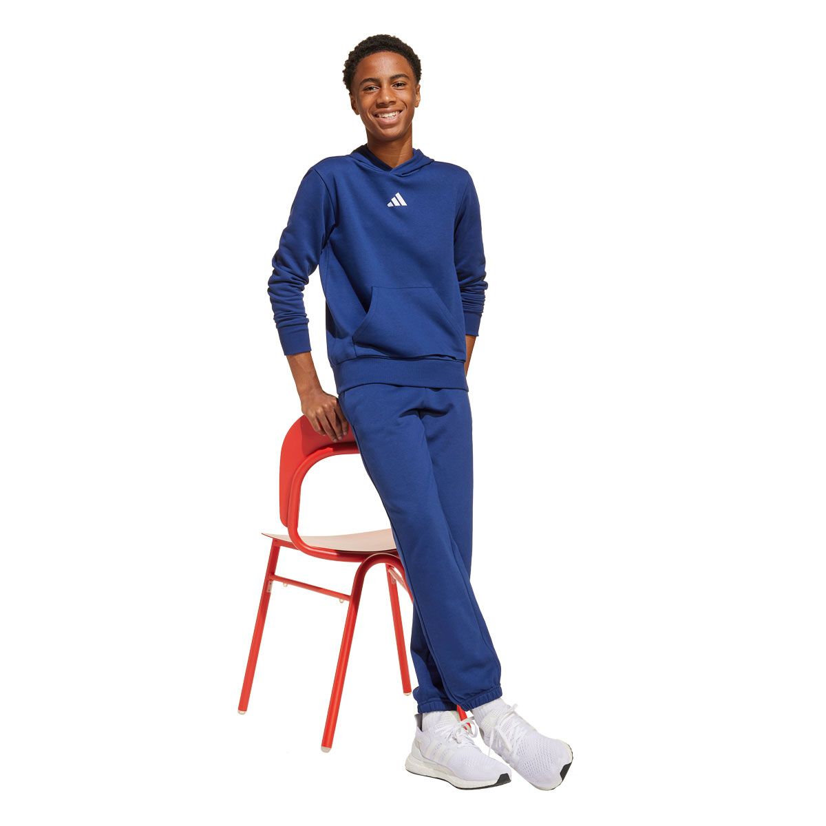adidas Junior Essentials Fleece Small Logo Pullover Hoodie