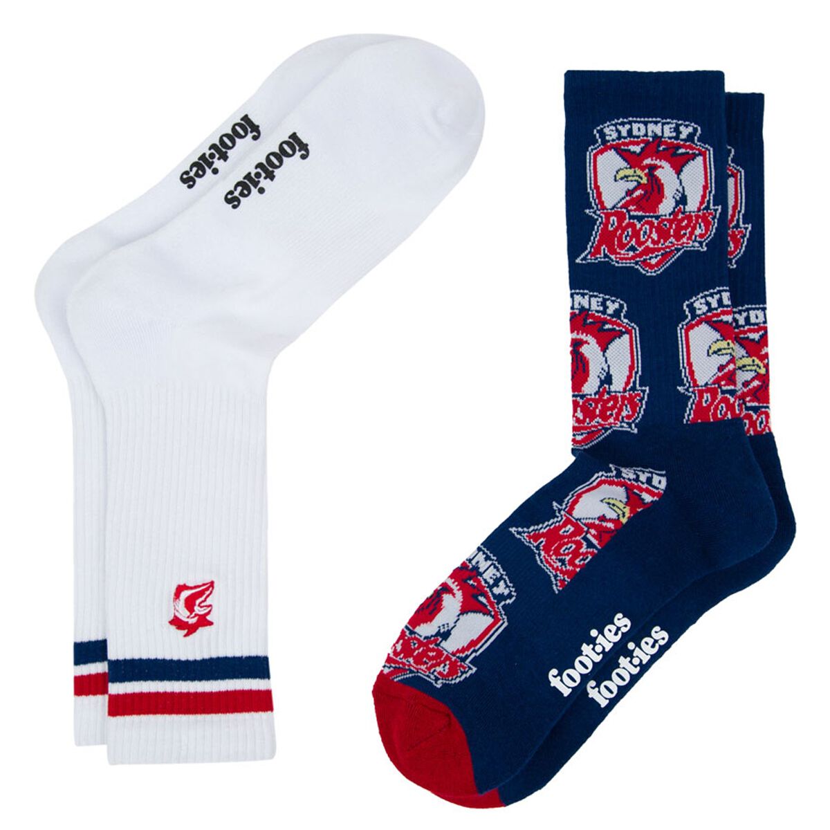 Footies Sydney Roosters 2025 Sneaker Socks 2 Pack