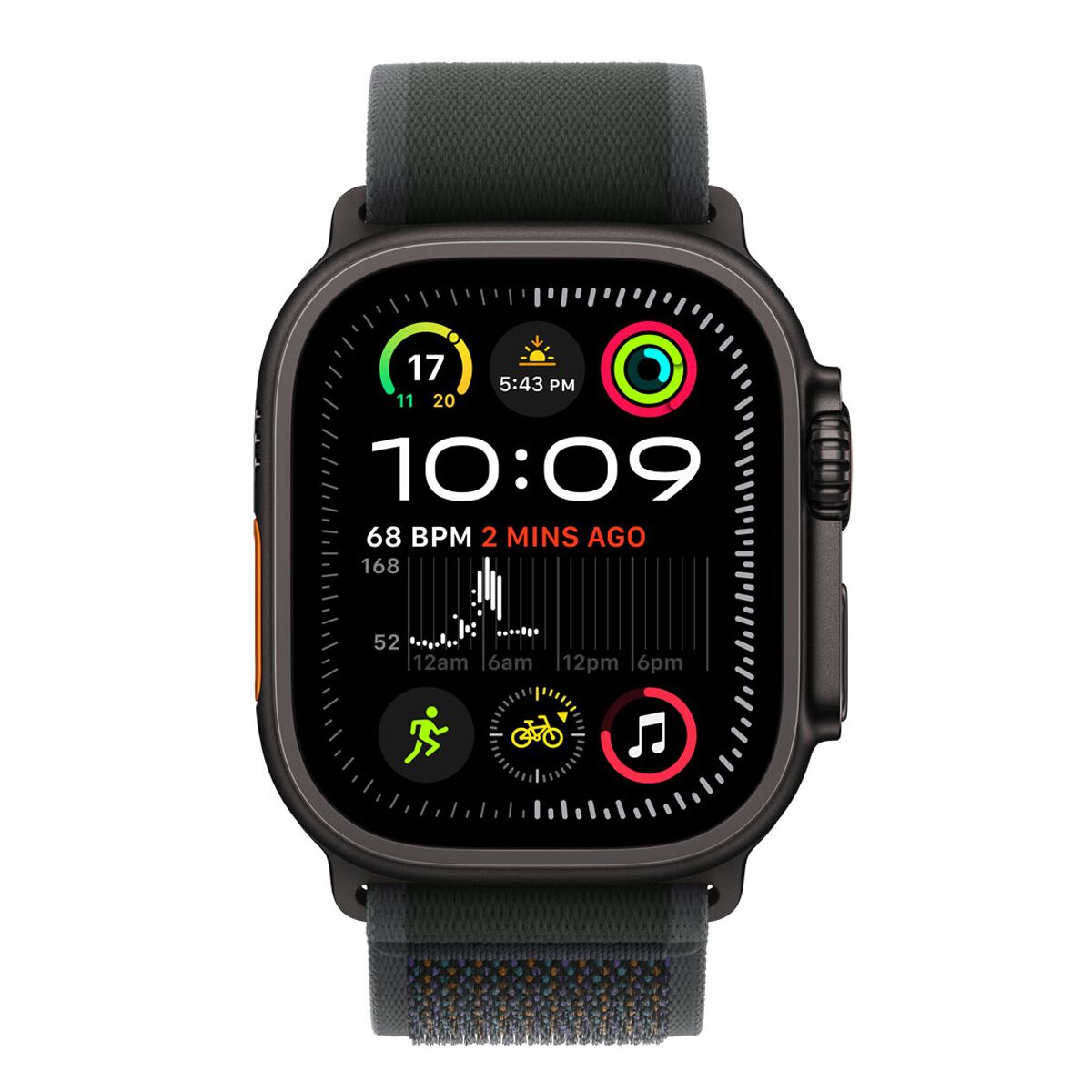Apple Watch Ultra 2 GPS + Cellular 49mm Black Titanium Case with Black Trail Loop - M/L