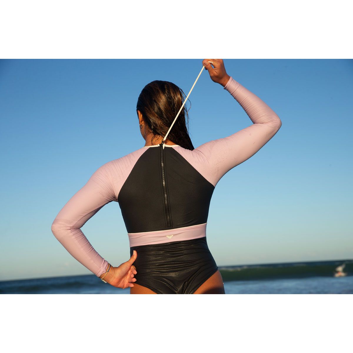 Roxy Womens Active Colour Block Long Sleeve Onesie Swimsuit