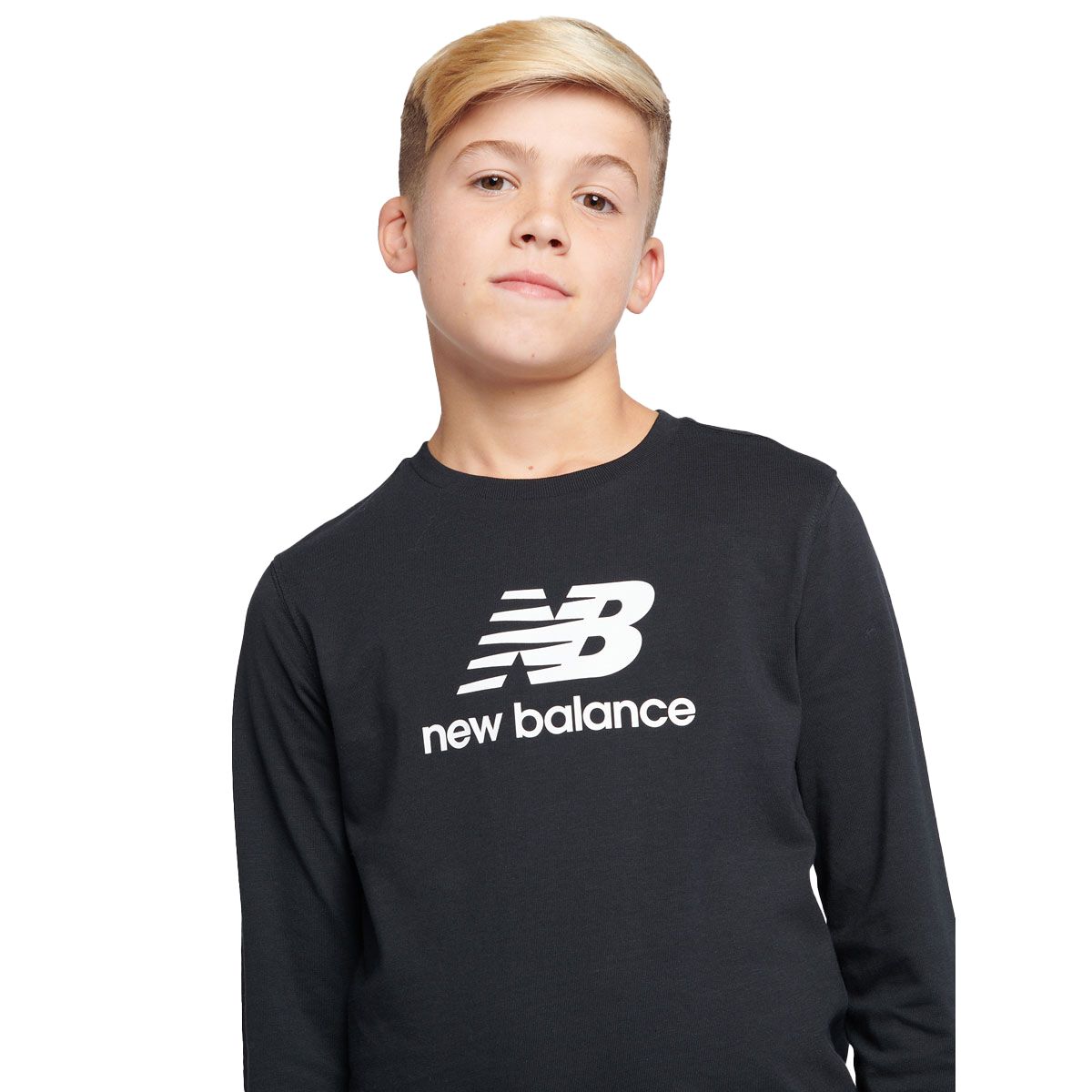 New Balance Junior Jersey Stacked Logo Long Sleeve Tee