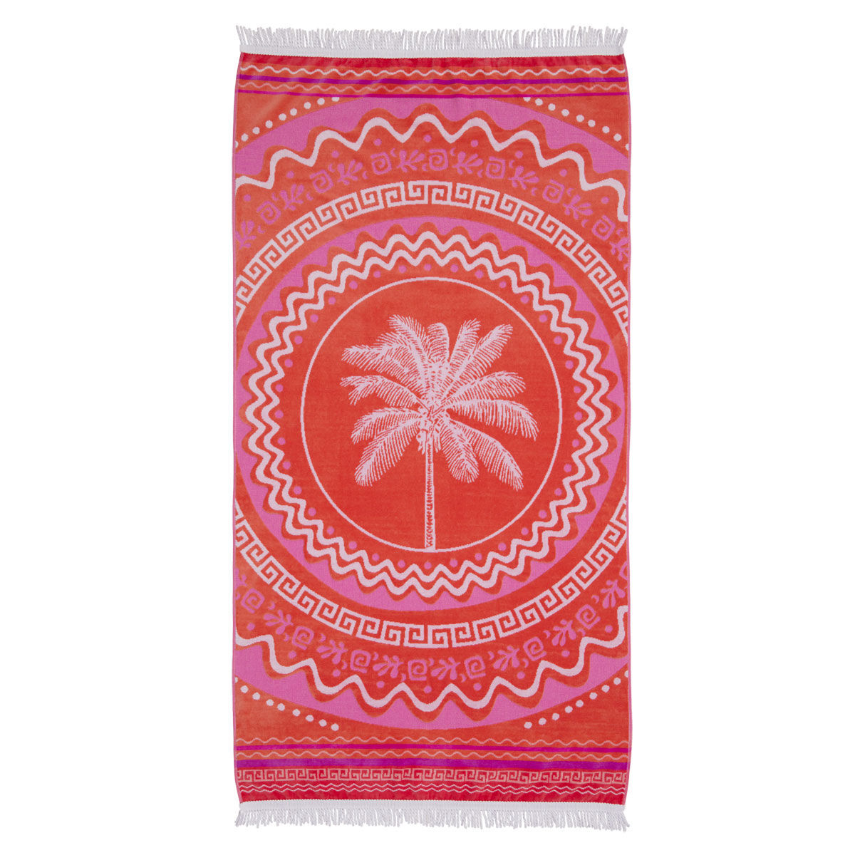 Tahwalhi Palmdala Velour Jacquard Beach Towel