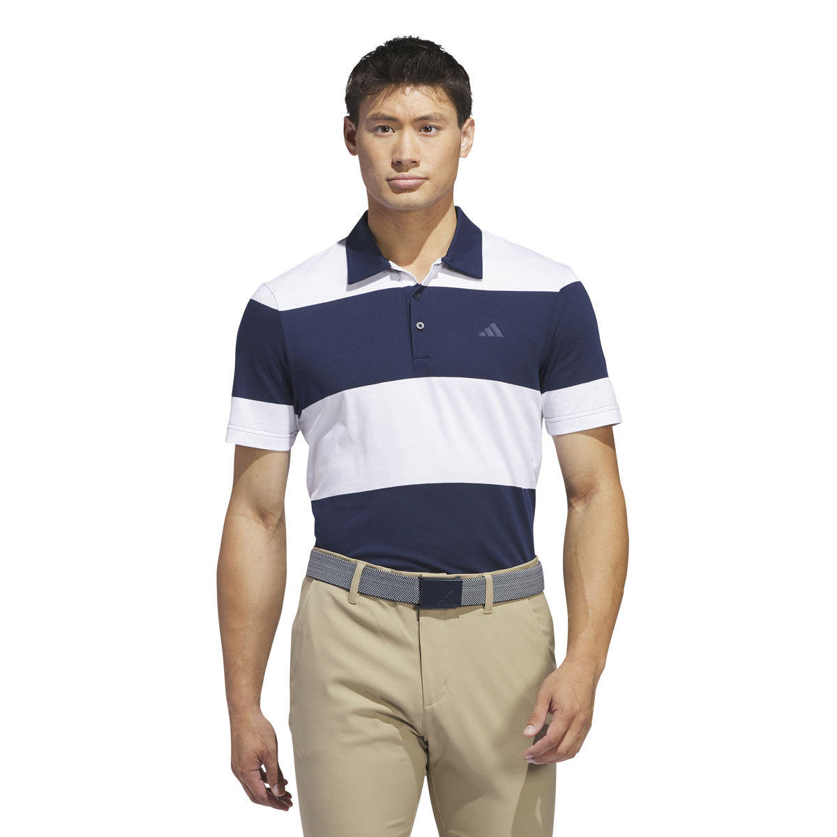 adidas Mens Colourblock Rugby Stripe Golf Polo