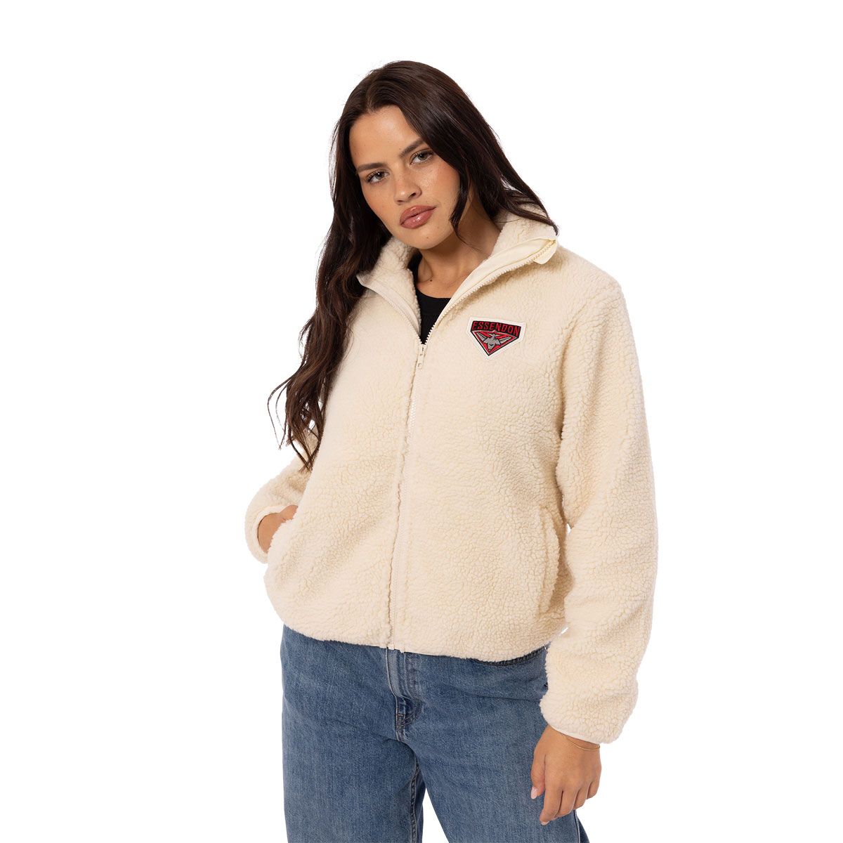 Essendon Bombers Womens Sherpa Fleece Jacket