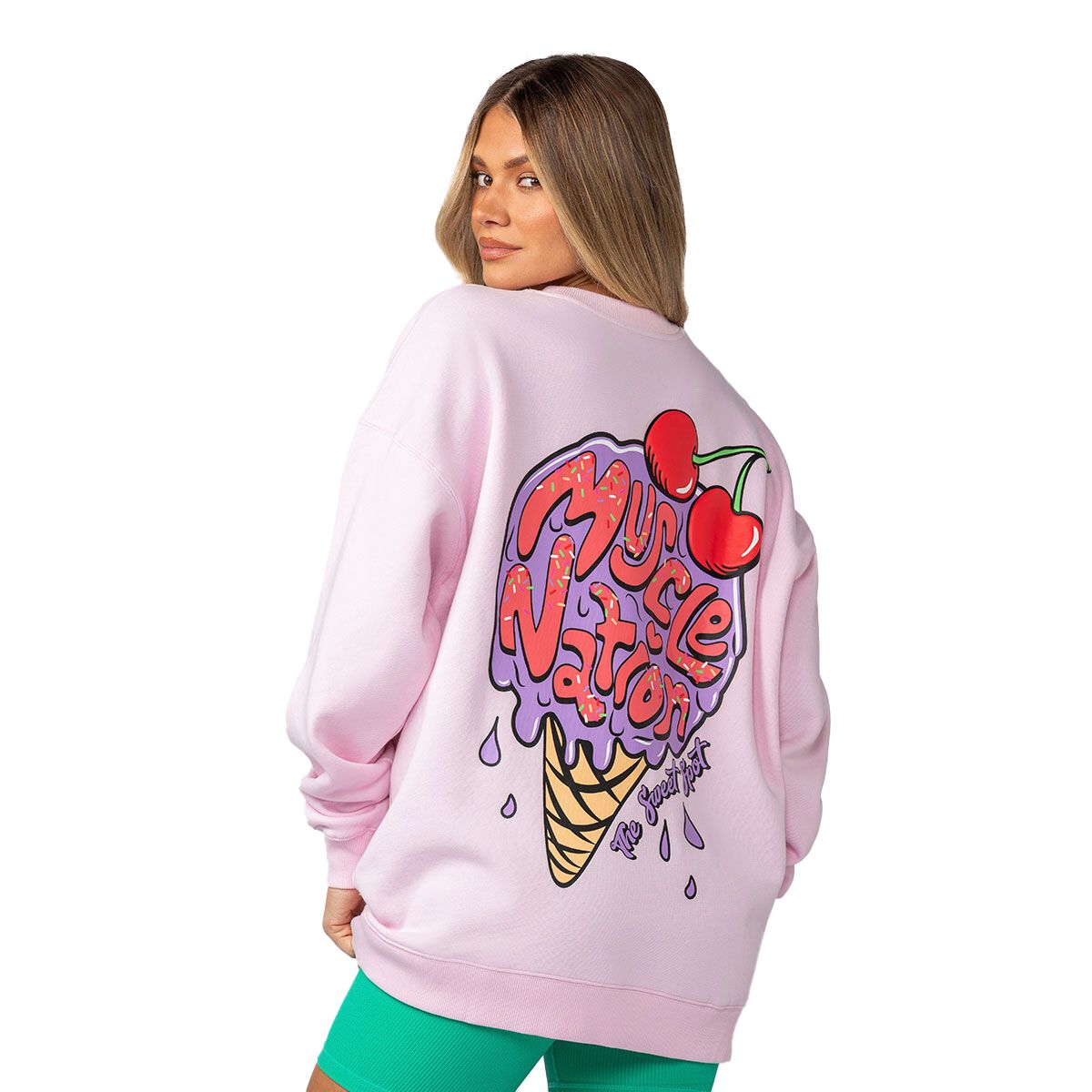 Muscle Nation Womens Tasty Oversized Pullover