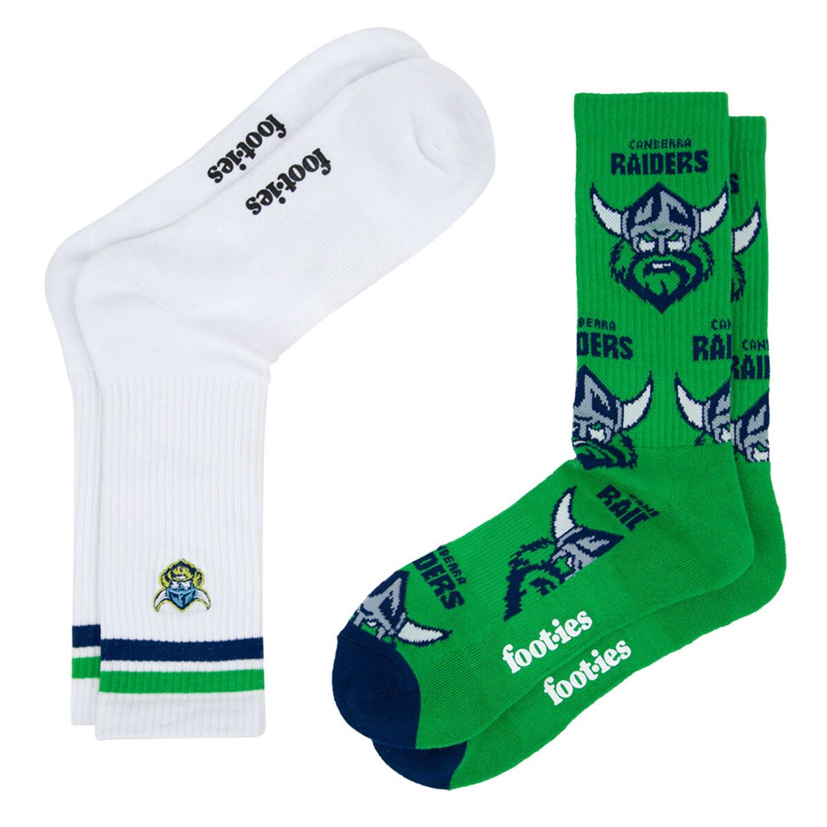 Footies Canberra Raiders 2025 Sneaker Socks 2 Pack