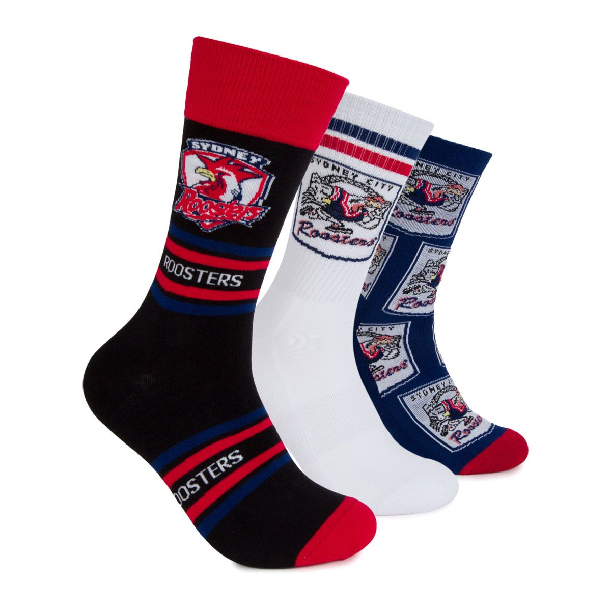Sydney Roosters 3 Pack Sock Gift Pack