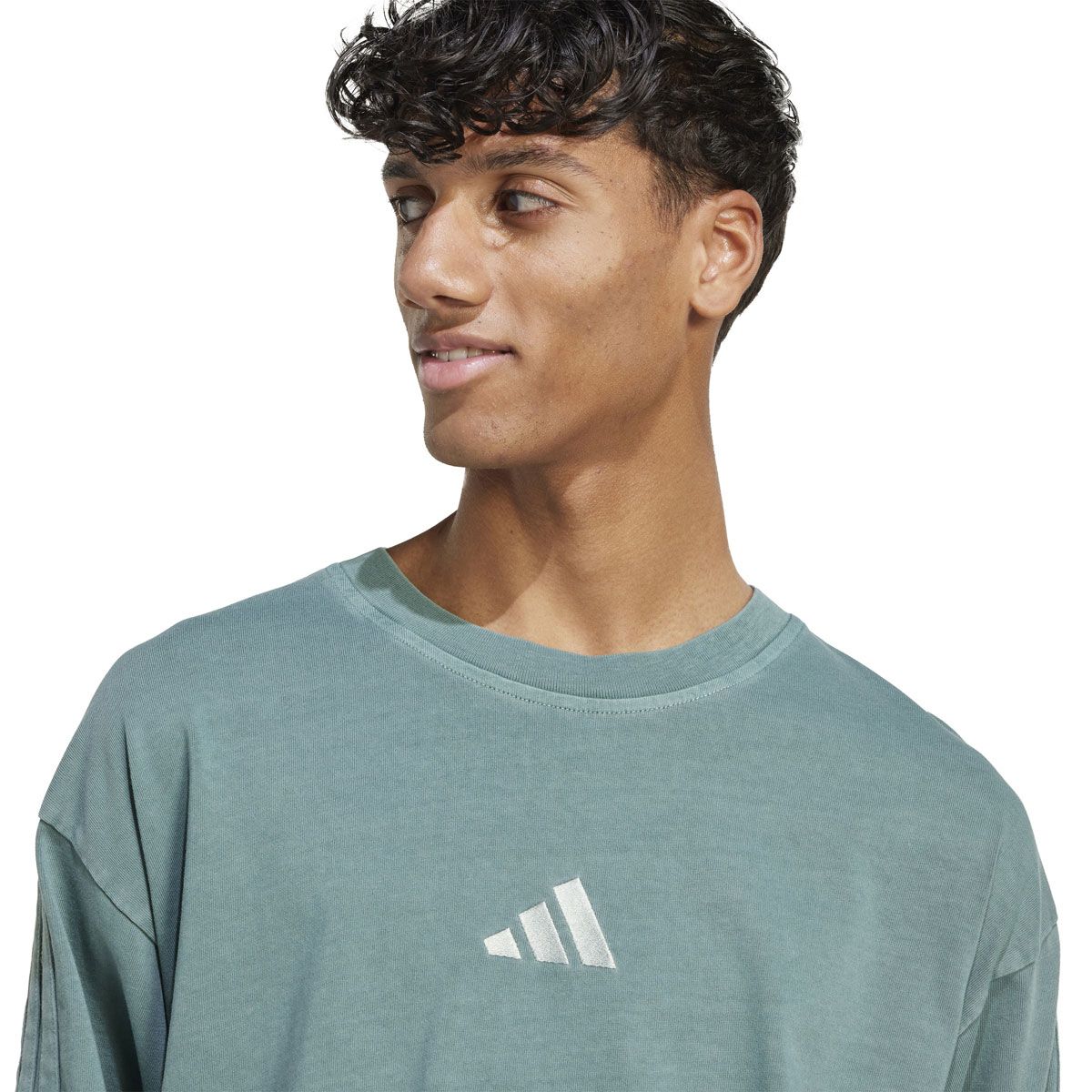 adidas Mens All SZN Fleece Pigment Dye Tee