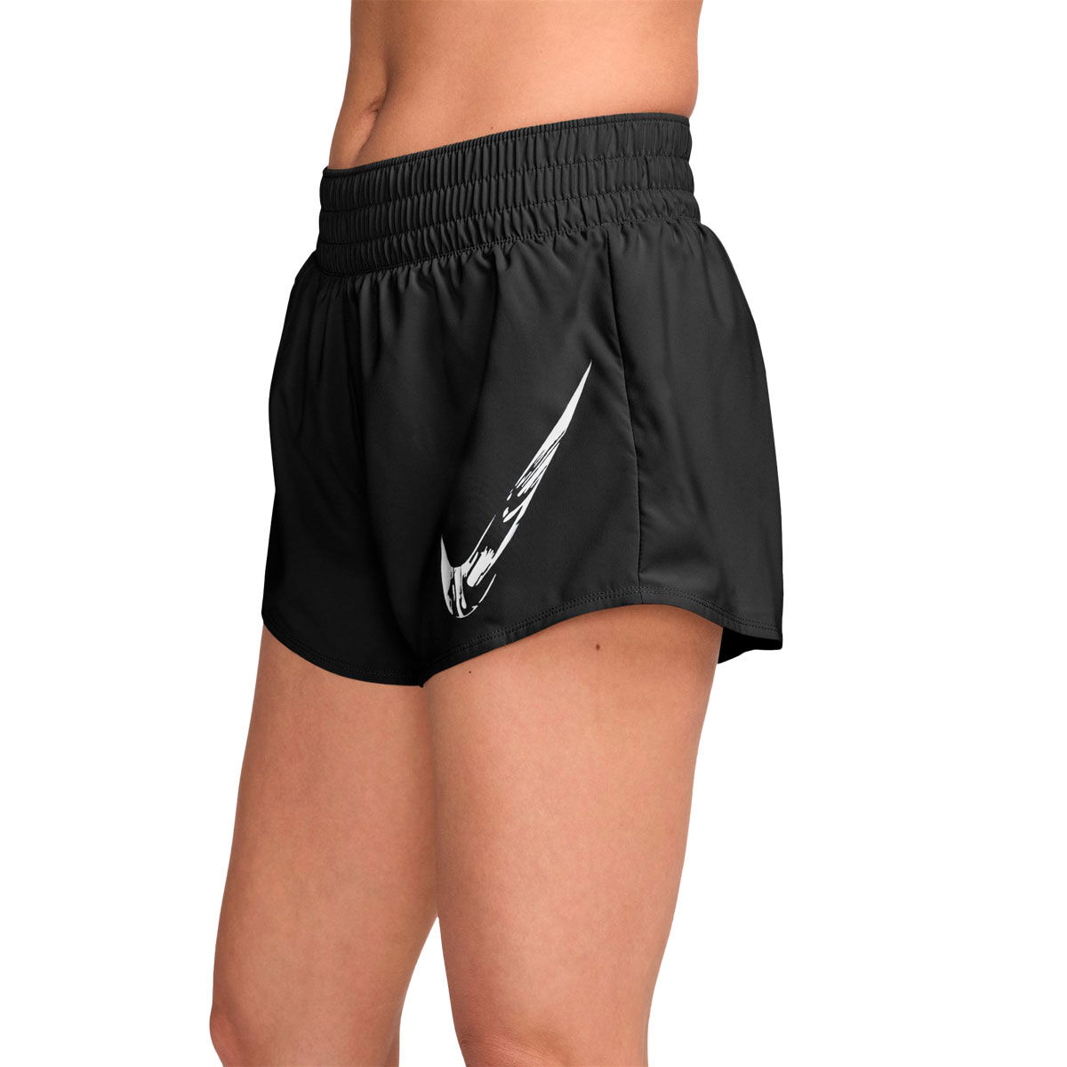 Nike Womens One Swoosh Dri-FIT Mid Rise Brief-Lined Running Shorts