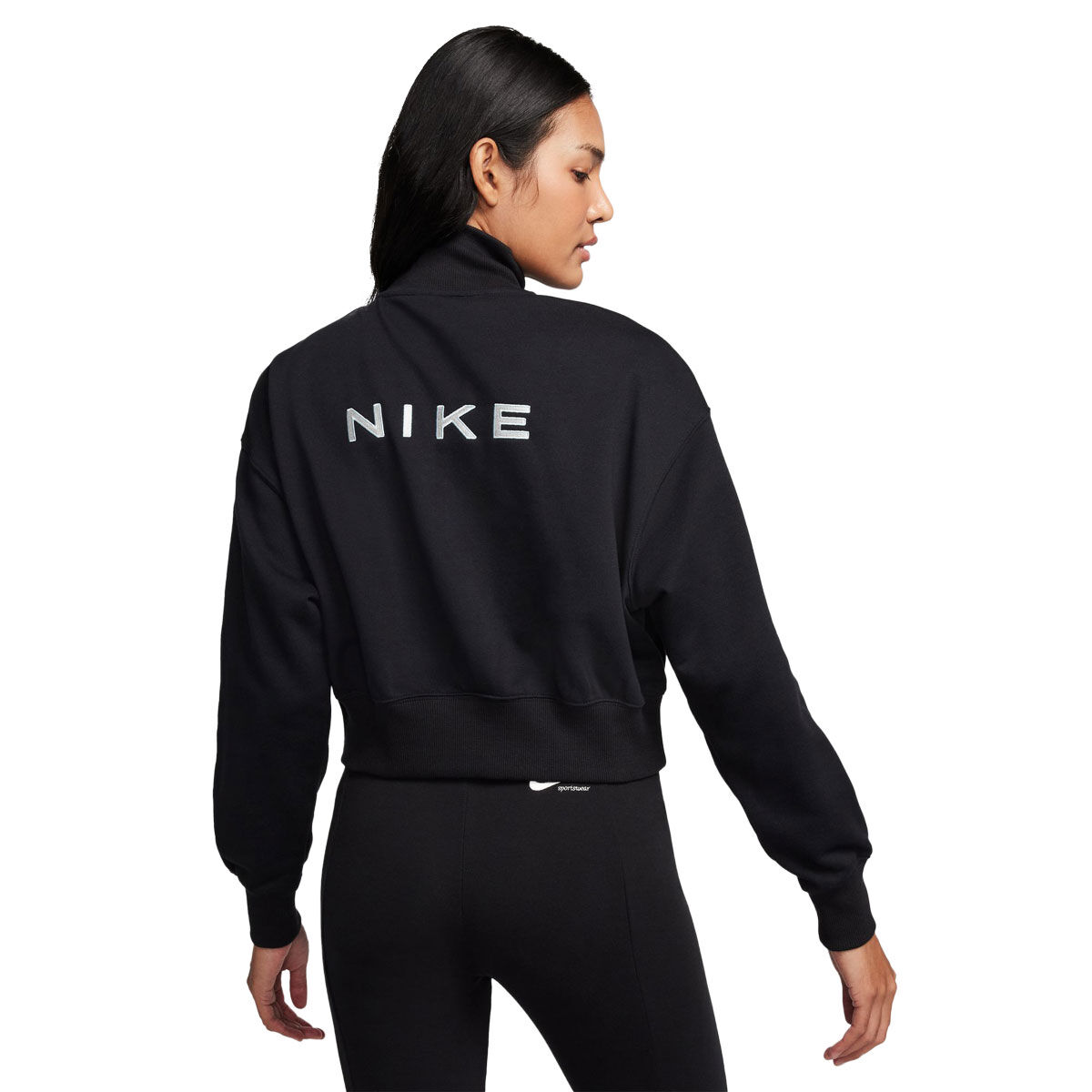 Nike Womens Sportswear Fleece Oversized Half Zip Crop Sweatshirt