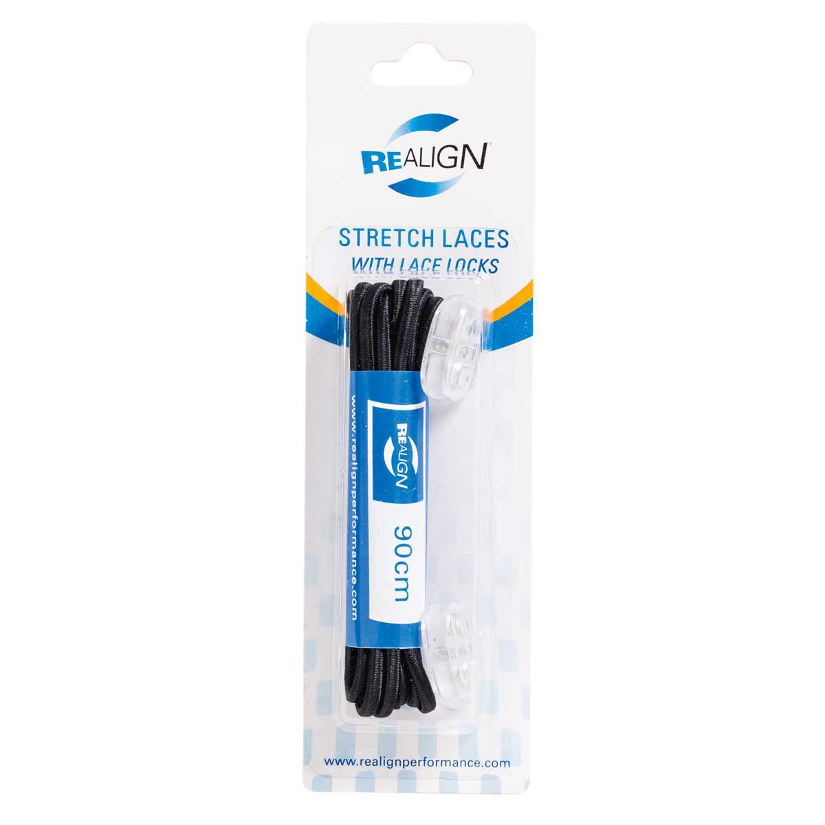 Realign 90cm Stretch Shoe Laces Black 90cm