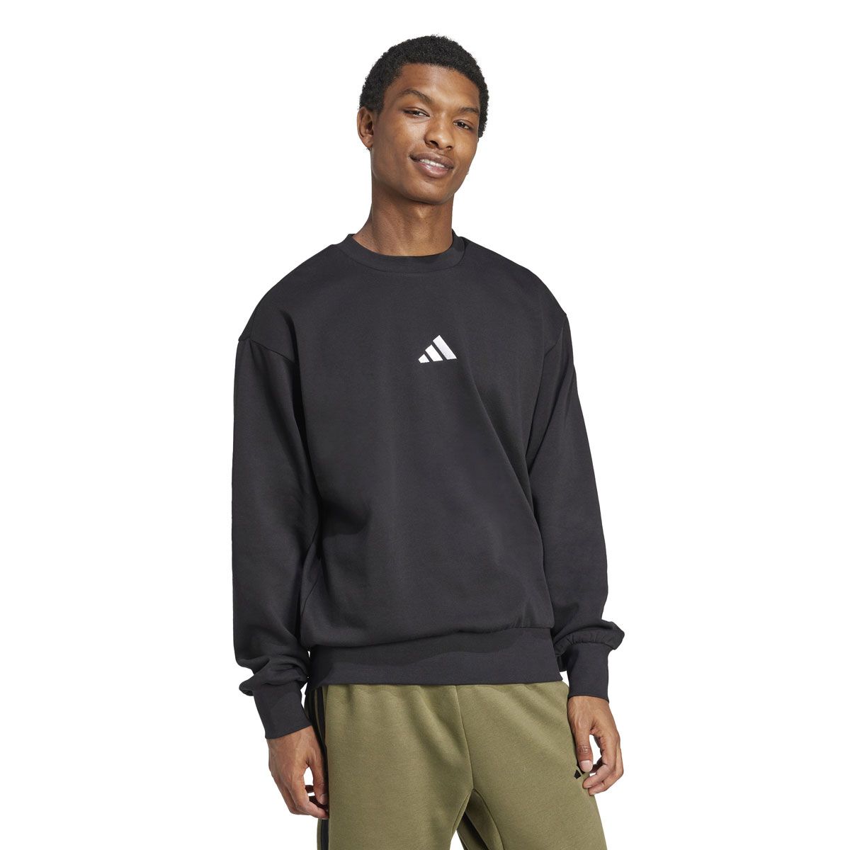 adidas Mens Essentials Feel Cozy Fleece Sweatshirt