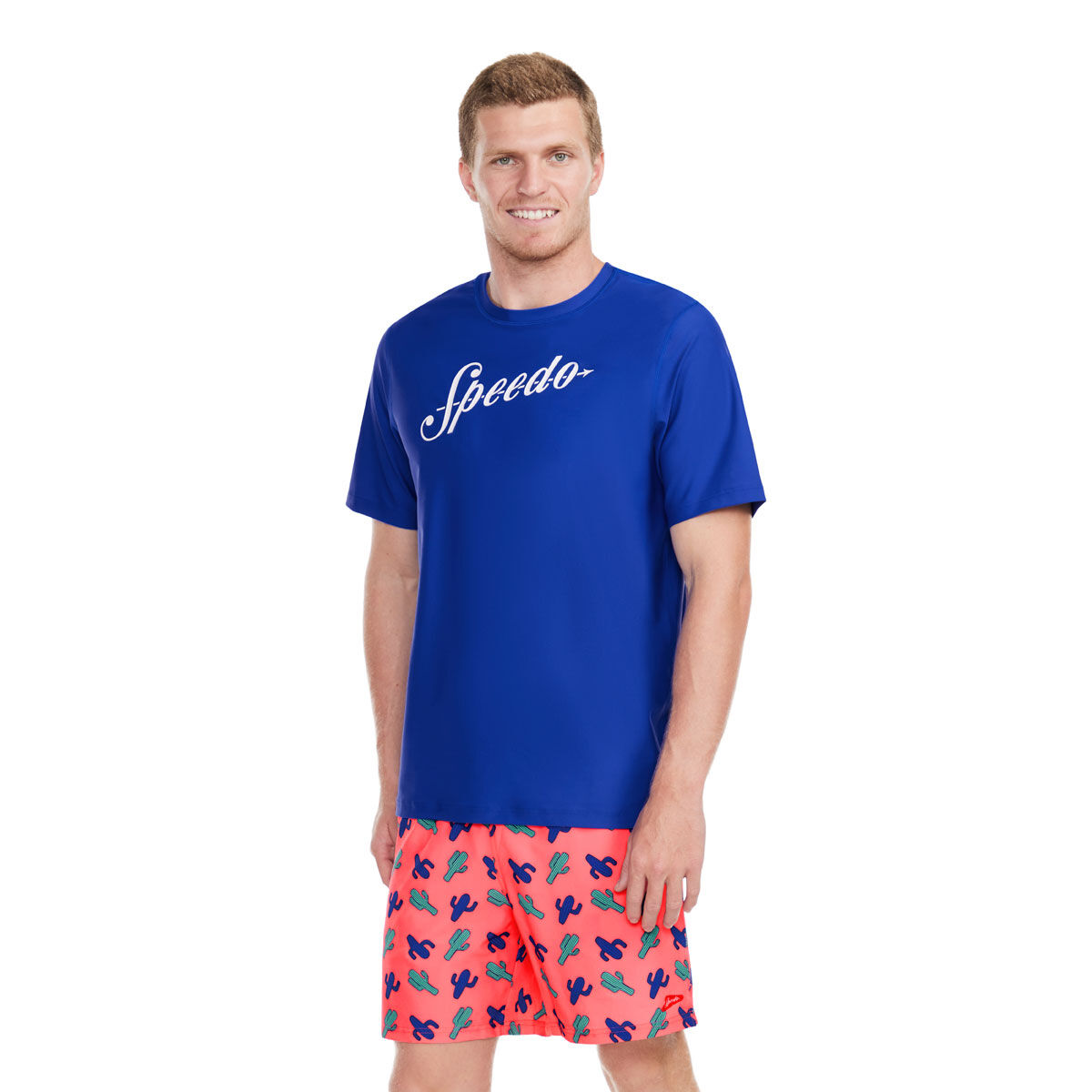 Speedo Mens Printed Short Sleeve Swim Tee