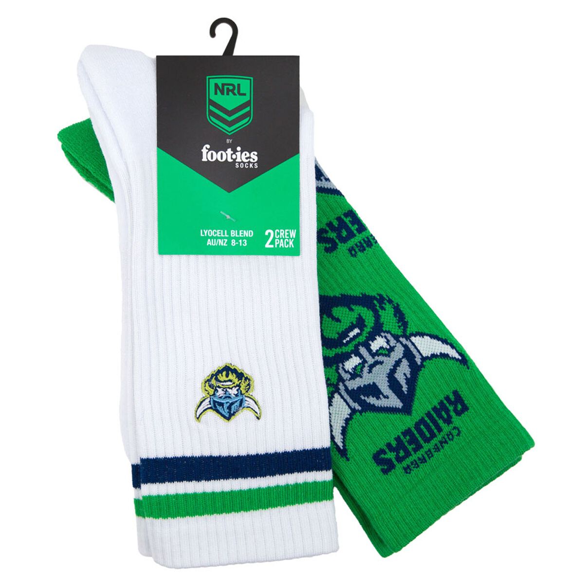 Footies Canberra Raiders 2025 Sneaker Socks 2 Pack