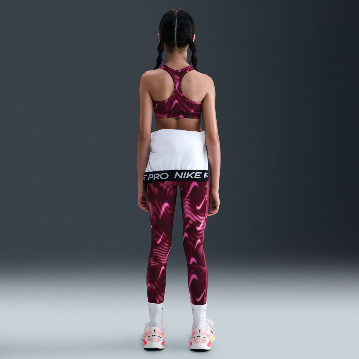 Nike Pro Junior Swoosh All Over Print Bra