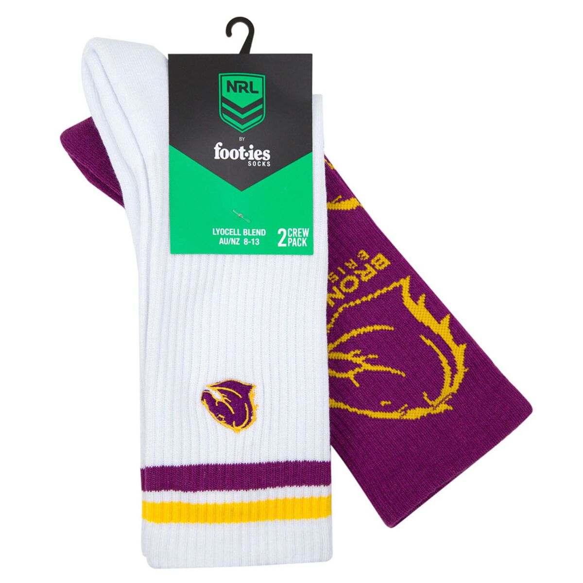 Footies Brisbane Broncos 2025 Sneaker Socks 2 Pack