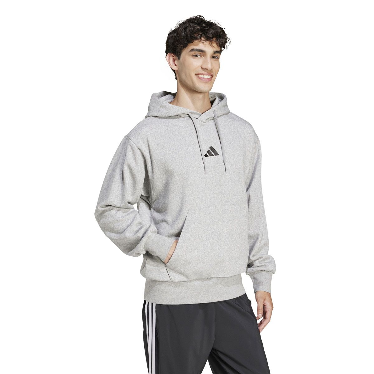 adidas Mens Essentials Feel Cozy Fleece Pullover Hoodie