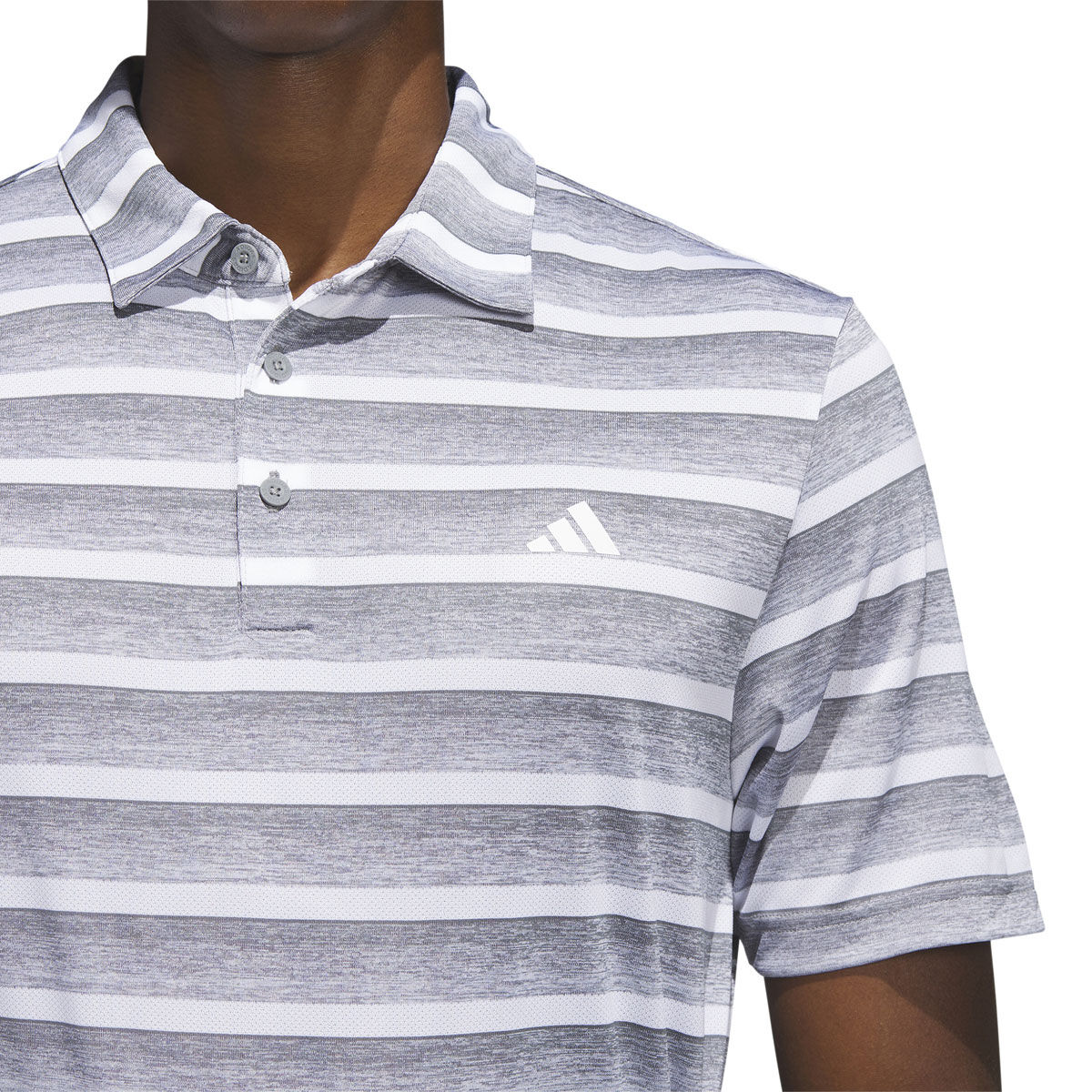 adidas Mens Two-Colour Striped Golf Polo