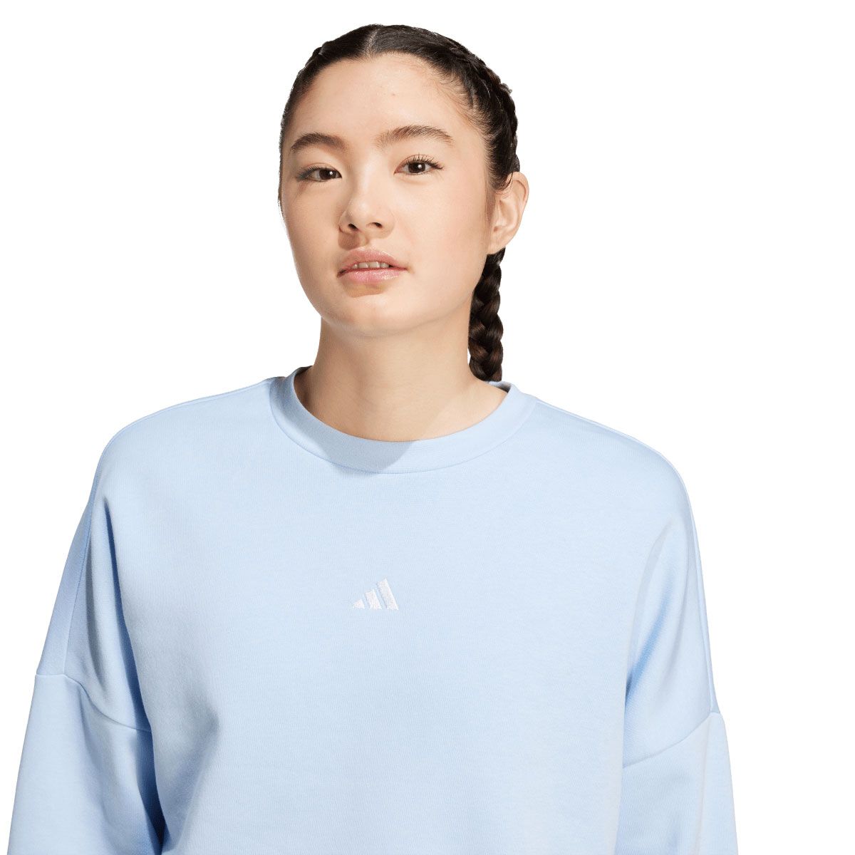 adidas Womens Essential Feelcozy Fleece Small Logo Sweatshirt