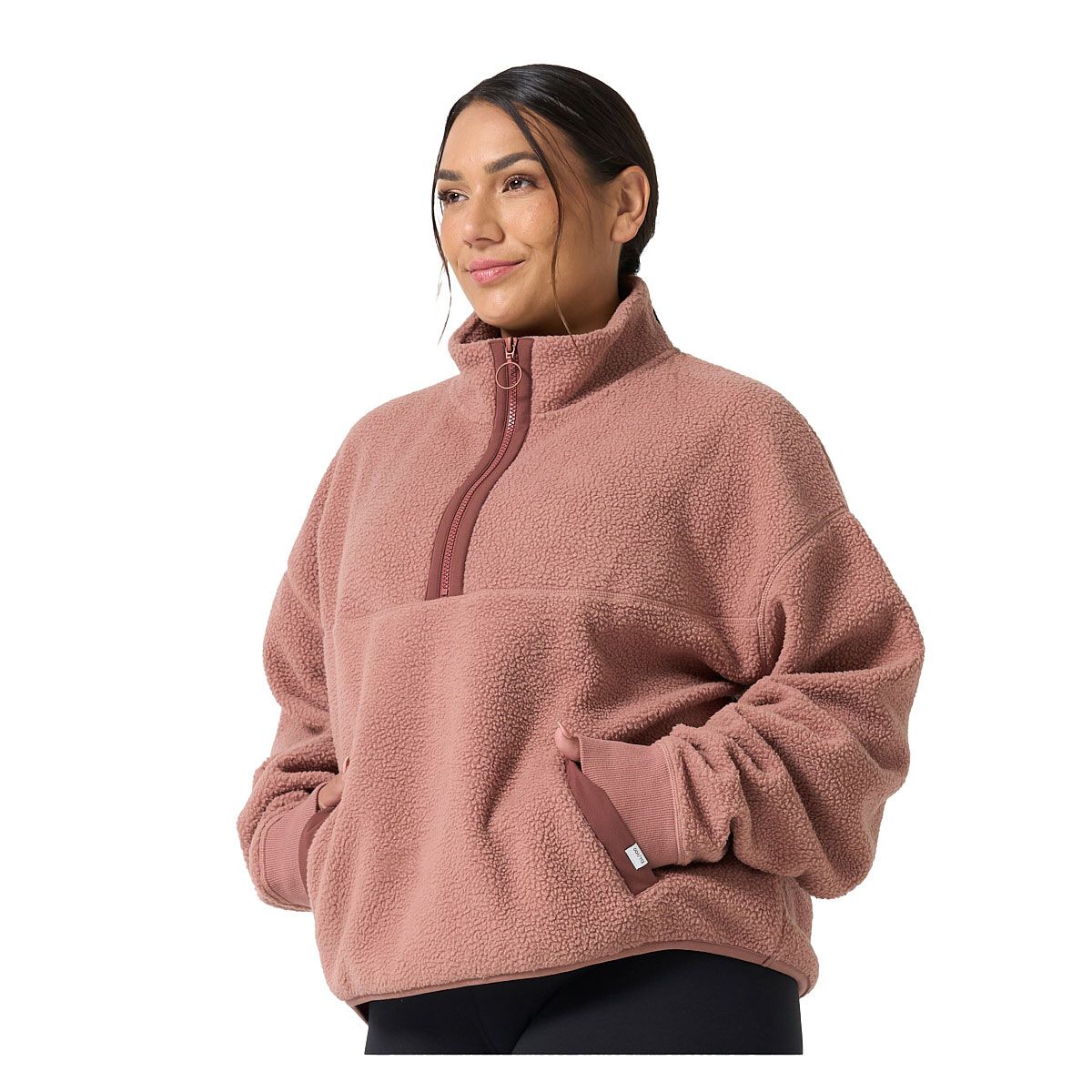 Ell/Voo Womens Bria Sherpa 1/2 Zip Pullover