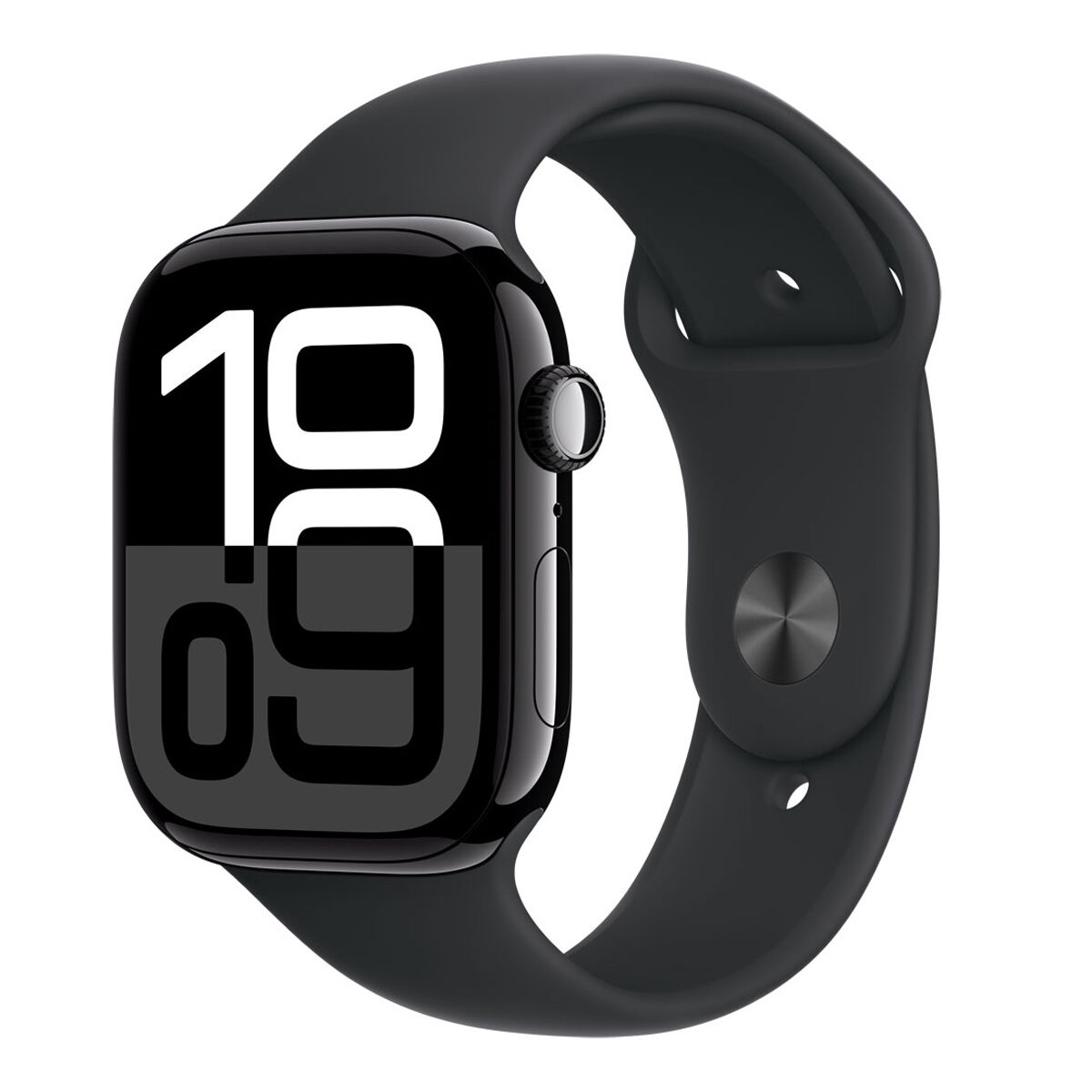 Apple Watch Series 10 GPS 46mm Jet Black Aluminium Case with Black Sport Band - M/L