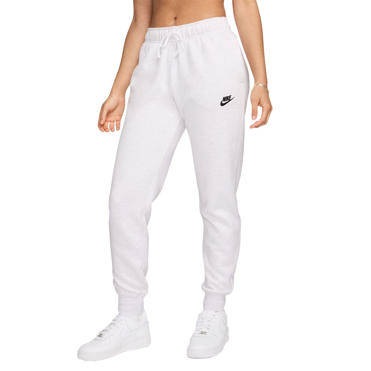 Nike Womens Sportswear Club Fleece Standard Fit Joggers White Marle XL