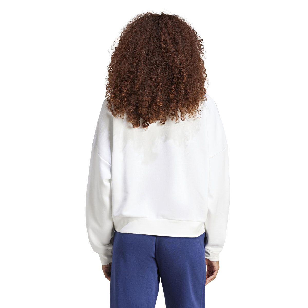 adidas Womens Feel Cozy Fleece Small Logo Crew Sweatshirt