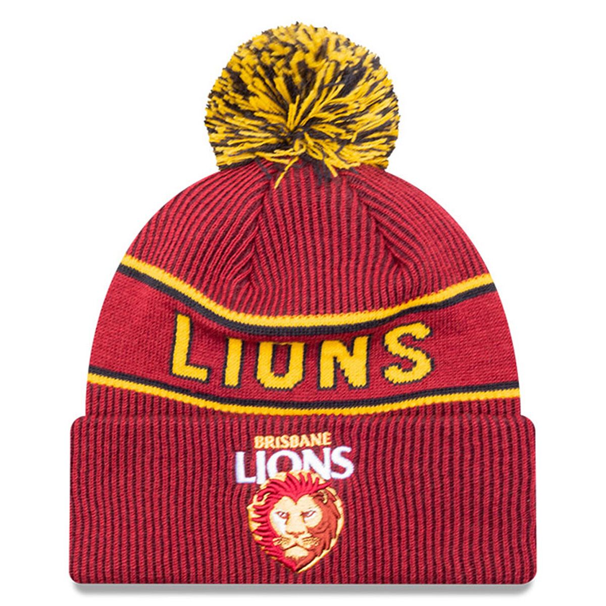 New Era Brisbane Lions Knitted Pom Beanie