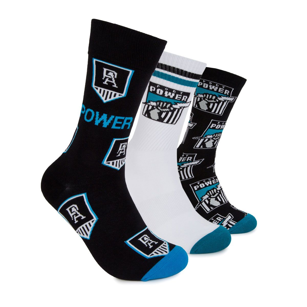 Footies Port Adelaide Power 3 Pack Socks Gift Box