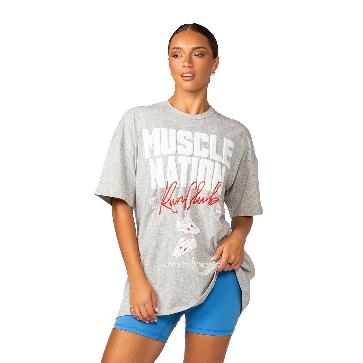 Muscle Nation Womens Sports Mode Oversized Tee