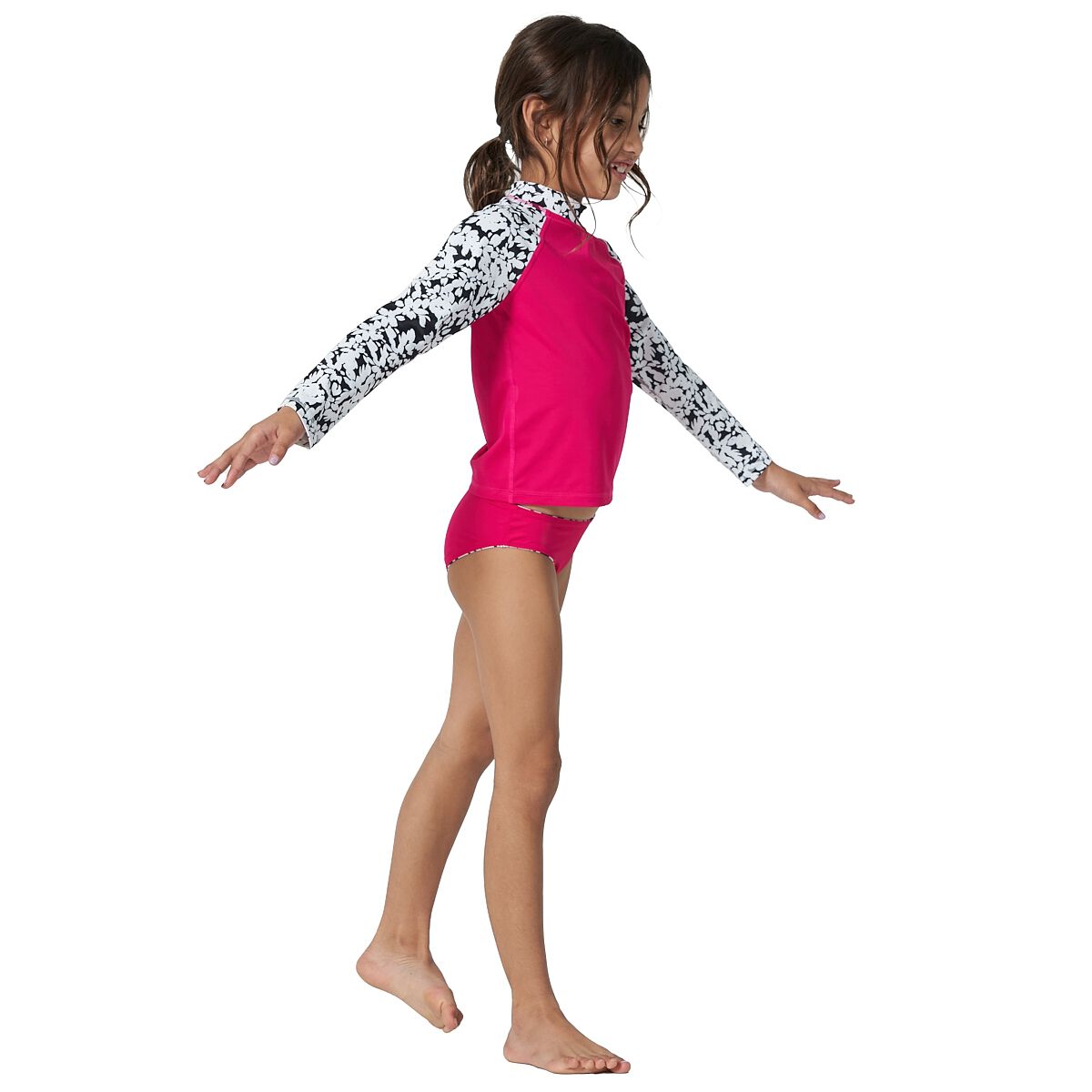 Tahwalhi Little Girls Daisy Burst Long Sleeve Sun Top