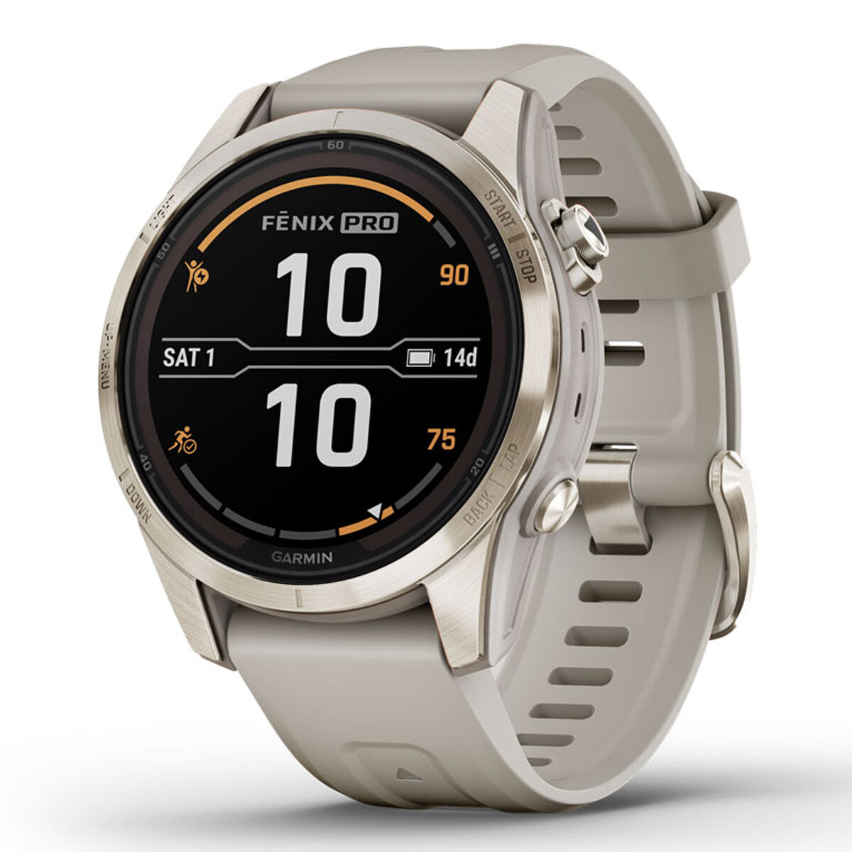 Garmin Fenix 7S Pro Sapphire Solar Watch - Soft Gold